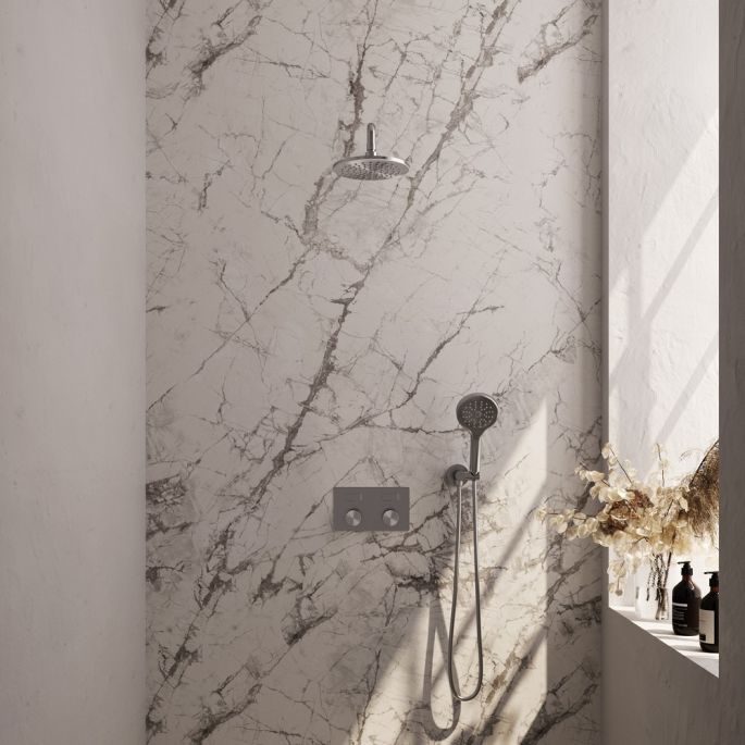 Brauer Carving 5-NG-192 thermostatic concealed rain shower with push buttons SET 57 stainless steel brushed PVD