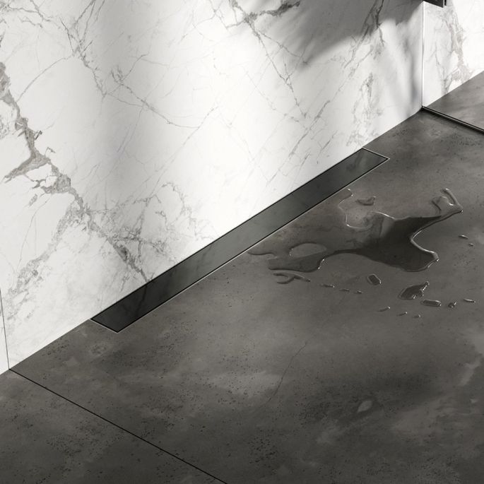 Brauer DR-MRFW80GM douchegoot met multifunctioneel rooster en flens voor wandmontage 7 x 80cm gunmetal geborsteld PVD