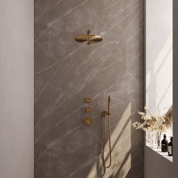 Brauer Edition 5-GG-026 thermostatische Unterputz-Regenbrause SET 02 gold gebürstet PVD