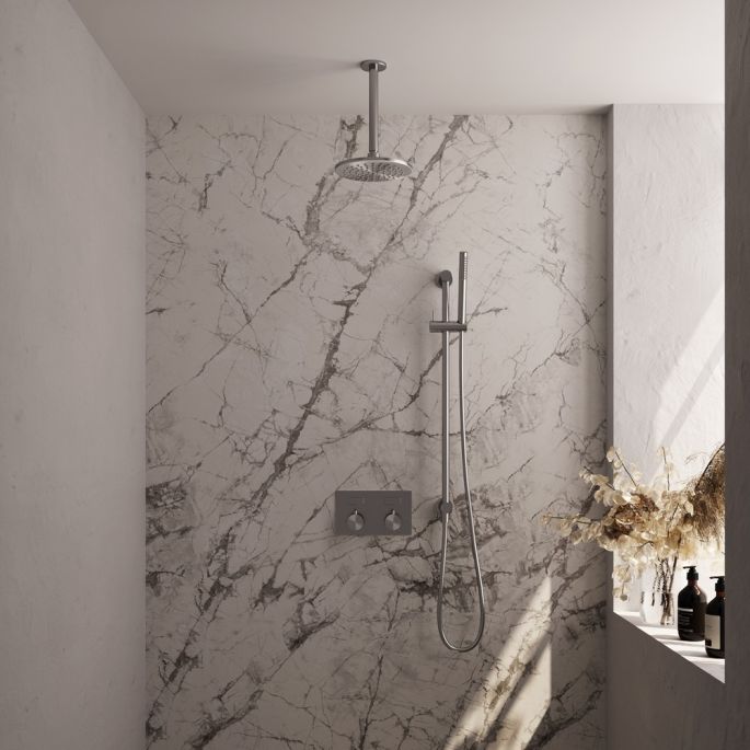 Brauer Edition 5-NG-176 thermostatische inbouw regendouche met drukknoppen SET 65 RVS geborsteld PVD