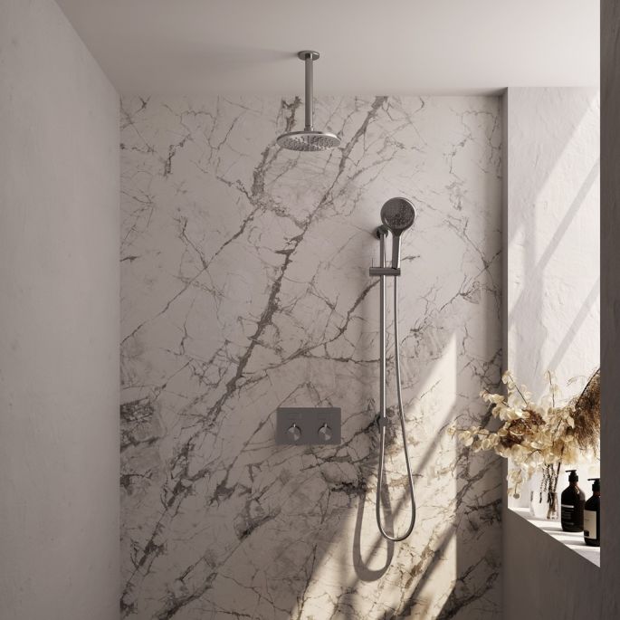 Brauer Edition 5-NG-182 thermostatische inbouw regendouche met drukknoppen SET 71 RVS geborsteld PVD