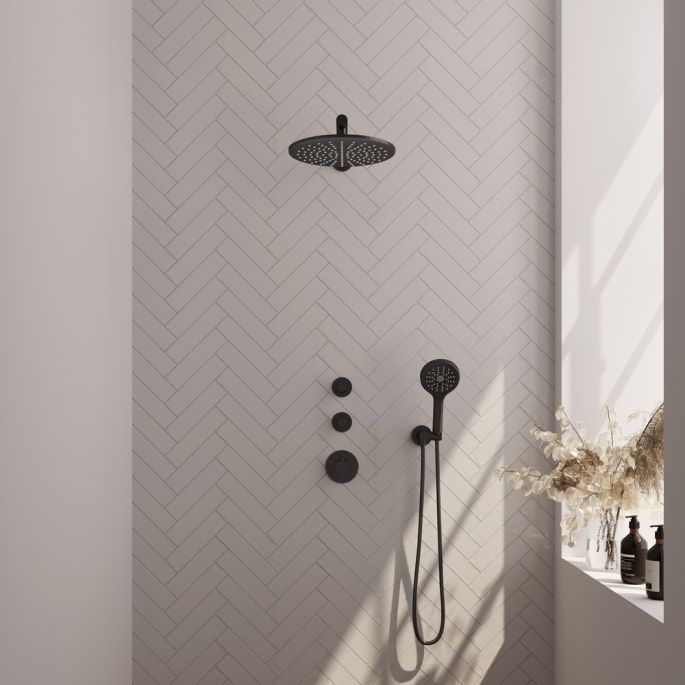 Brauer Edition 5-S-030 thermostatic concealed rain shower SET 08 matte black