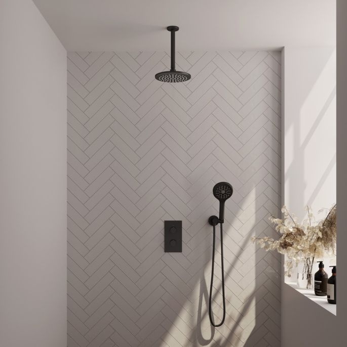 Brauer Edition 5-S-060 thermostatic concealed rain shower 3-way diverter SET 35 matt black