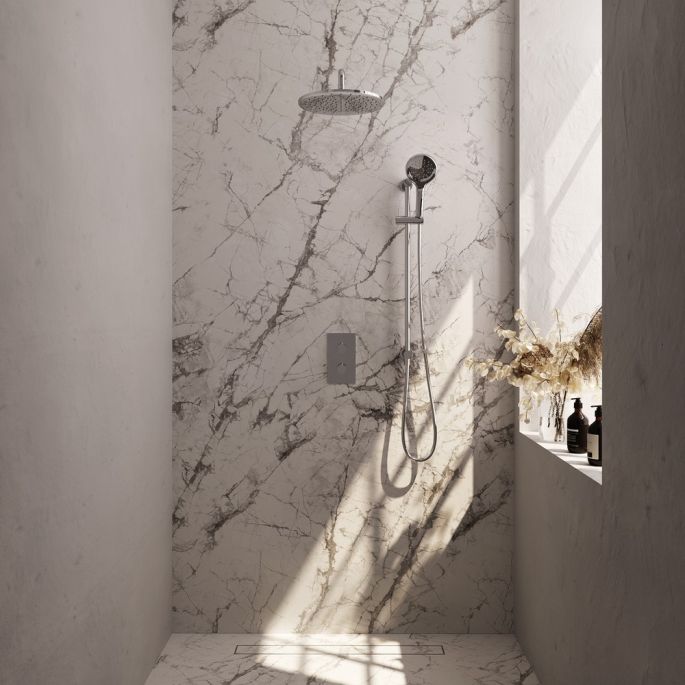 Brauer Carving 5-CE-142 thermostatische inbouw regendouche 3-weg omstelling SET 46 chroom