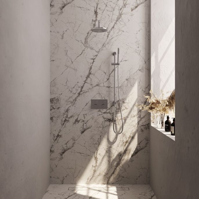 Brauer Carving 5-CE-198 thermostatische inbouw regendouche met drukknoppen SET 63 chroom