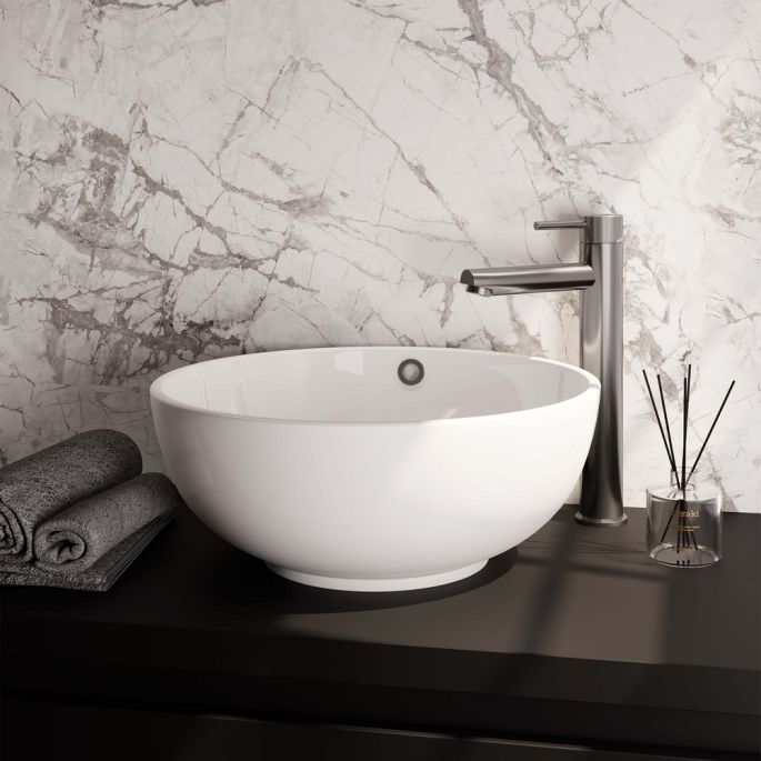 Brauer Carving 5-NG-002-HD6 raised surface-mounted basin mixer model A stainless steel brushed PVD