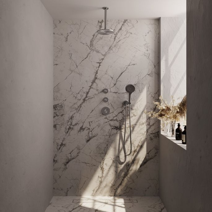 Brauer Carving 5-NG-107 thermostatische inbouw regendouche SET 11 RVS geborsteld PVD