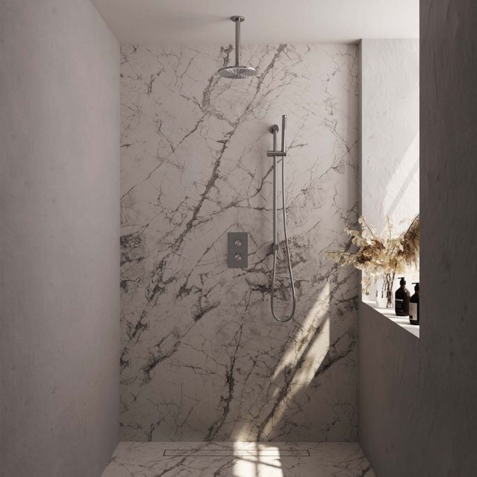 Brauer Carving 5-NG-137 thermostatic concealed rain shower 3-way diverter SET 41 stainless steel brushed PVD