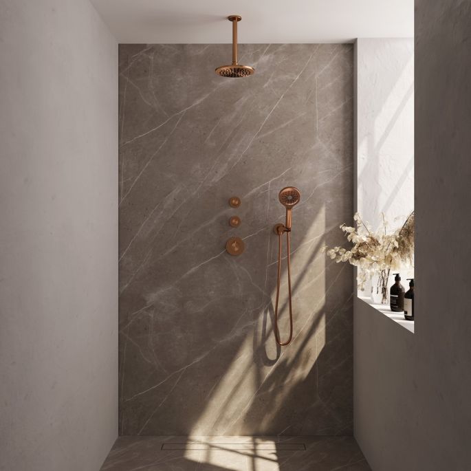 Brauer Edition 5-GK-029 thermostatic concealed rain shower SET 11 copper brushed PVD