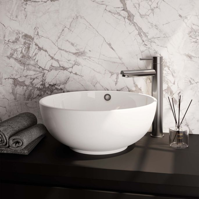 Brauer Edition 5-NG-002 Aufsatz-Waschtischbatterie Modell A Edelstahl gebürstet PVD