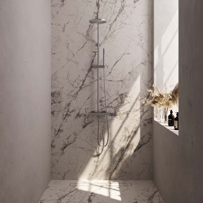 Brauer Edition 5-NG-007-1 surface-mounted thermostatic rain shower SET 01 stainless steel brushed PVD