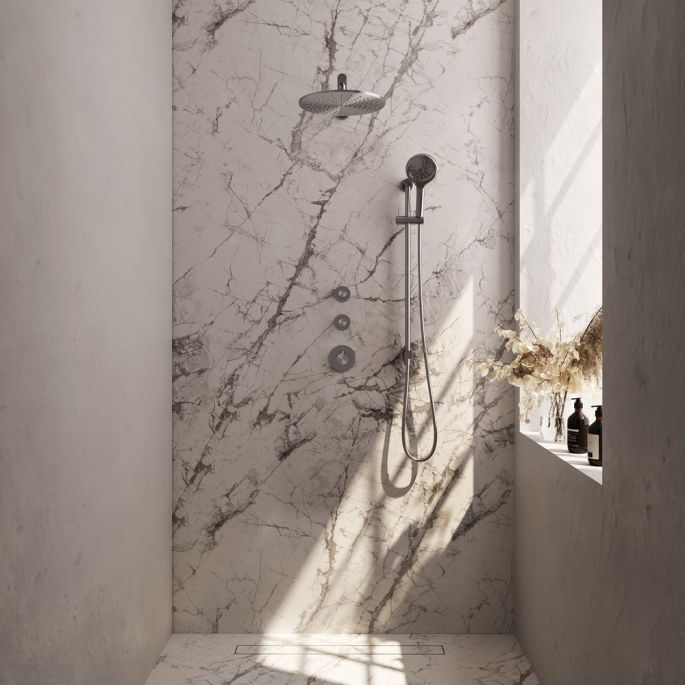 Brauer Edition 5-NG-038 thermostatische inbouw regendouche SET 20 RVS geborsteld PVD