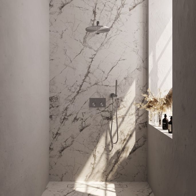 Brauer Edition 5-NG-161 thermostatic concealed rain shower with push buttons SET 50 stainless steel brushed PVD