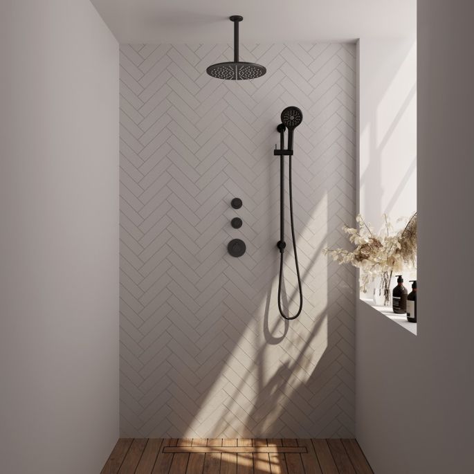Brauer Edition 5-S-039 thermostatic concealed rain shower SET 24 matte black