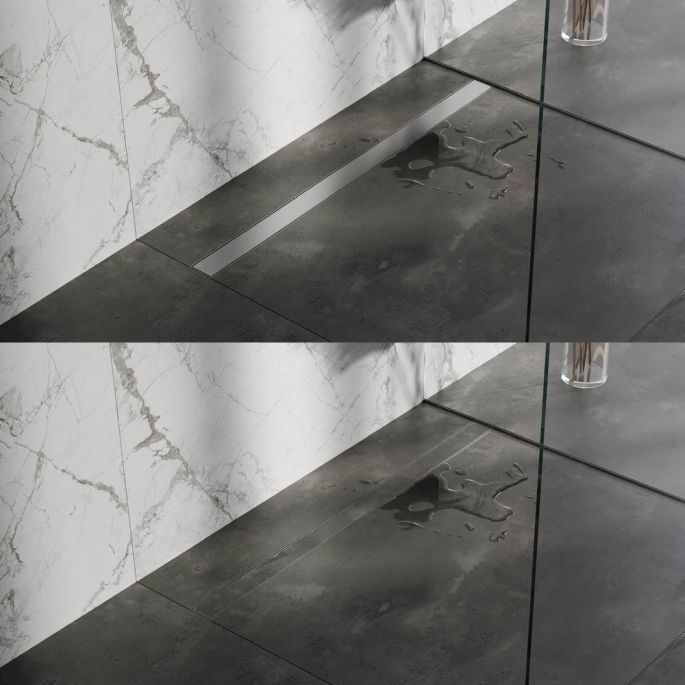 Brauer DR-MRF110NG Duschrinn mit Multifunktions Abdeckung und Flansch 7 x 110cm Edelstahl gebürstet