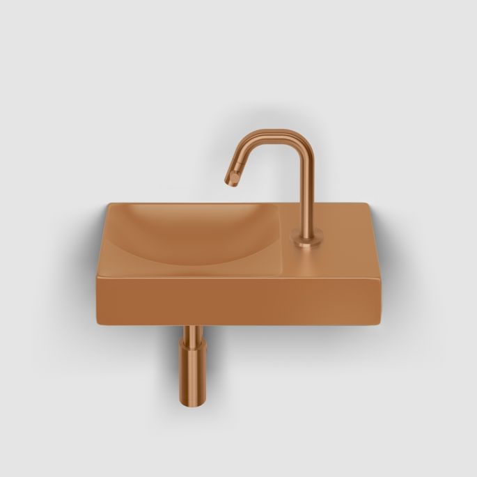 Clou Vale CL033616101R Handwaschbecken 38x19cm mit Hahnloch rechts Italienische Sandkeramik