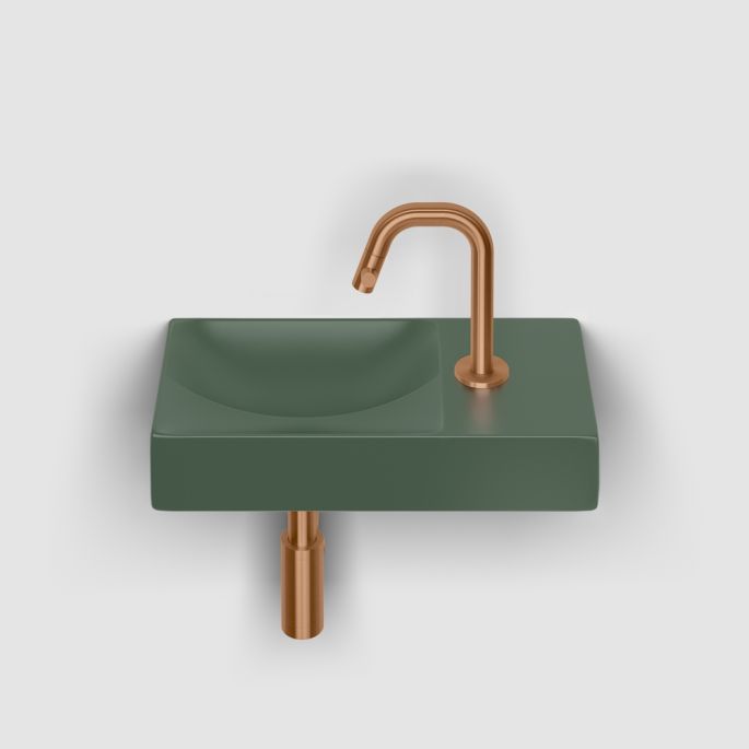 Clou Vale CL034216101R fontein 38x19cm met kraangat rechts mat pijnboom groen keramiek