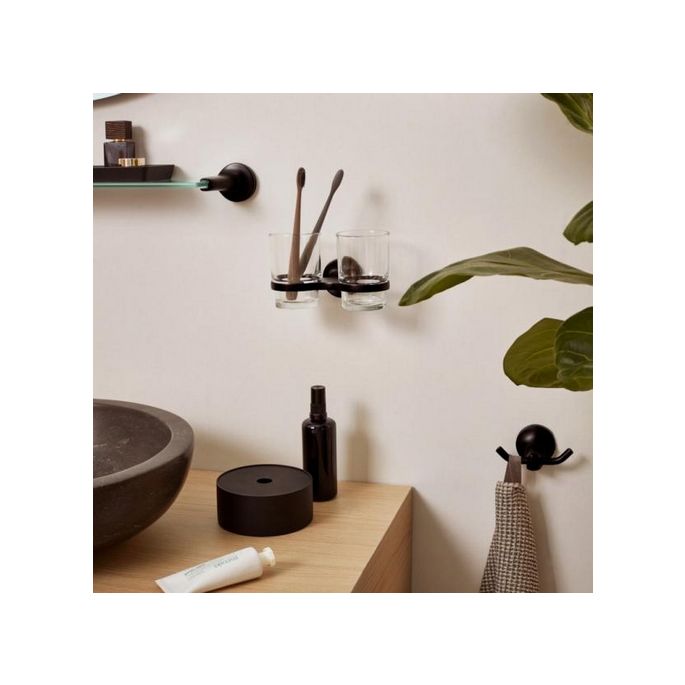 Haceka Aspen 1209520 shelf 600mm satinized glass/ matte black