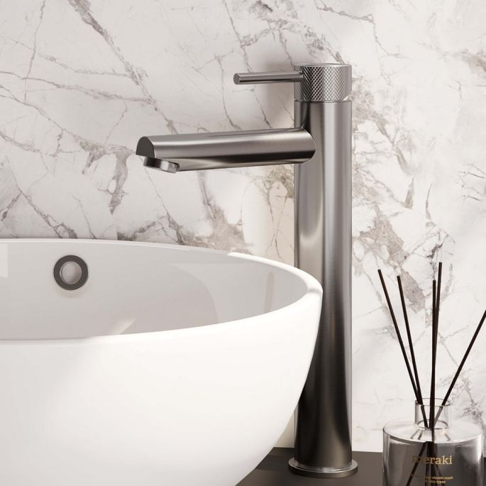 Brauer Carving 5-NG-002-HD6 raised surface-mounted basin mixer model A stainless steel brushed PVD