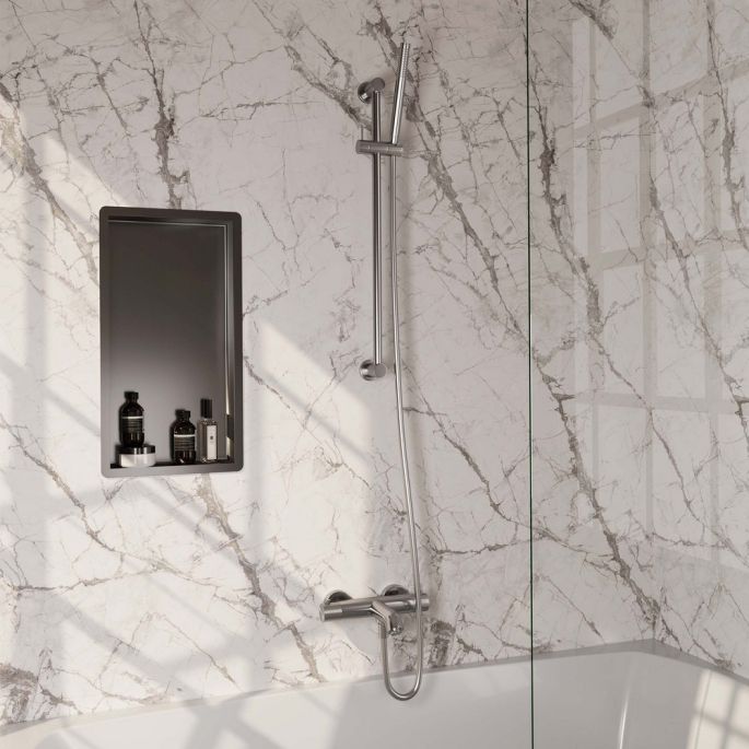 Brauer Carving 5-NG-085-1 surface-mounted bath shower thermostatic valve SET 01 stainless steel brushed PVD