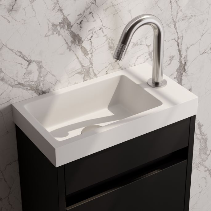 Brauer Carving 5-NG-321 opbouw fonteinkraan met gebogen uitloop RVS geborsteld PVD