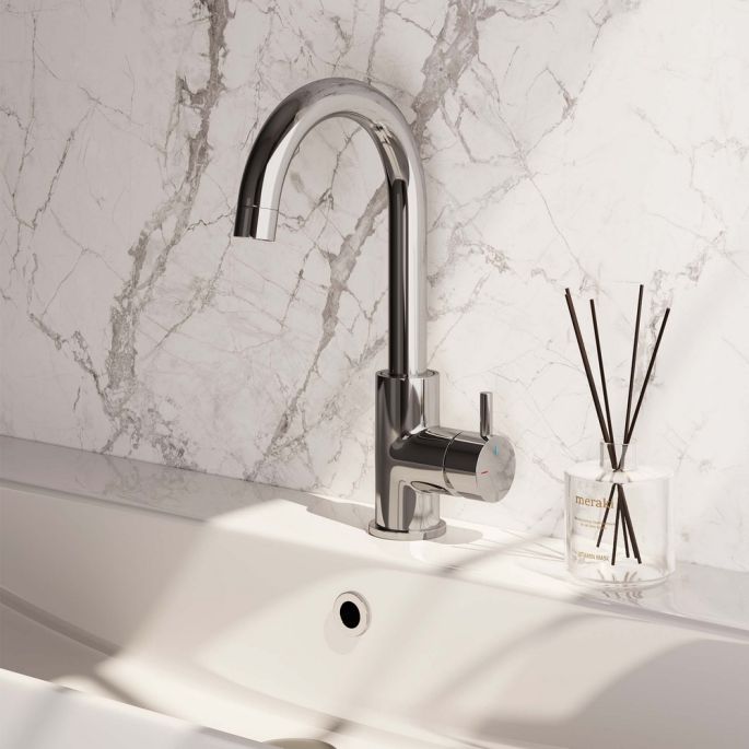 Brauer Edition 5-CE-003-R2 high surface-mounted basin mixer with swivel round spout model B chrome