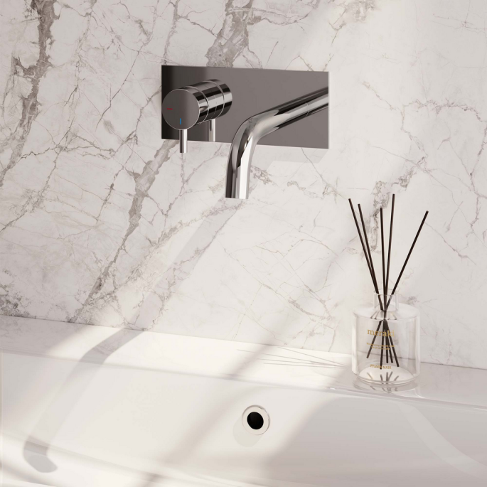 Brauer Edition 5-CE-083-B5 concealed basin mixer with curved spout and cover plate model B2 chrome