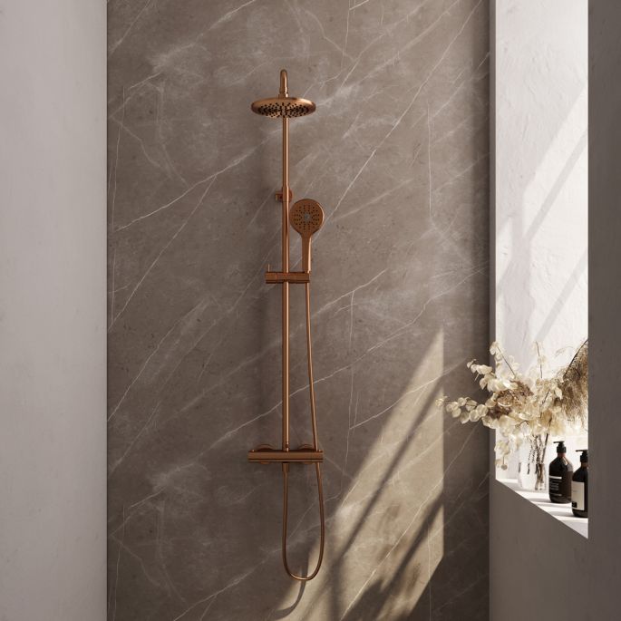 Brauer Edition 5-GK-007-2 surface-mounted thermostatic rain shower SET 02 copper brushed PVD
