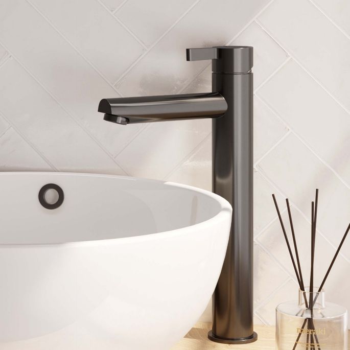 Brauer Edition 5-GM-002-HD1 raised surface-mounted basin mixer model E gunmetal brushed PVD