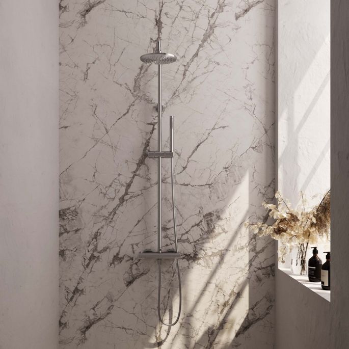 Brauer Edition 5-NG-007-1 surface-mounted thermostatic rain shower SET 01 stainless steel brushed PVD