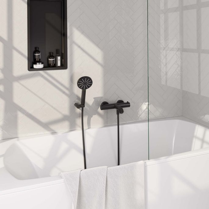 Brauer Edition 5-S-041-4 surface-mounted bath shower thermostatic valve SET 04 matte black