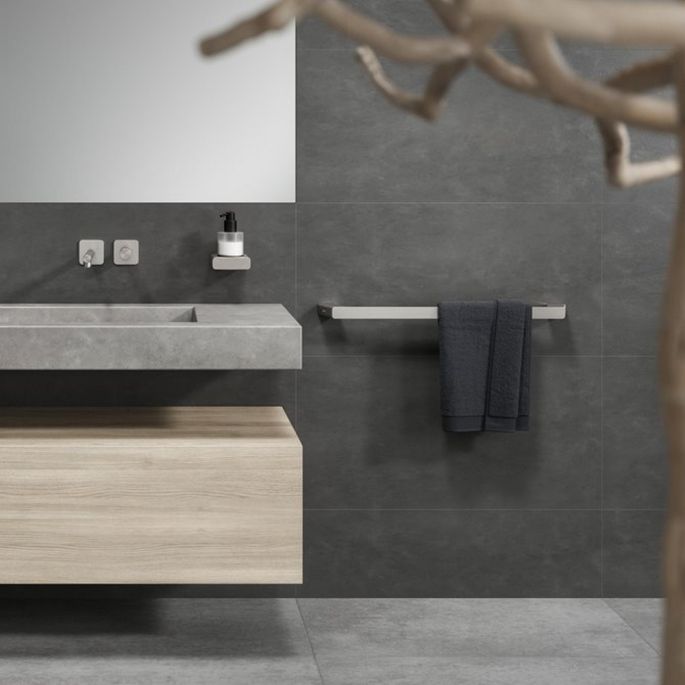 Geesa Shift Brushed Stainless Steel 919907-05-60 handdoekrek RVS geborsteld