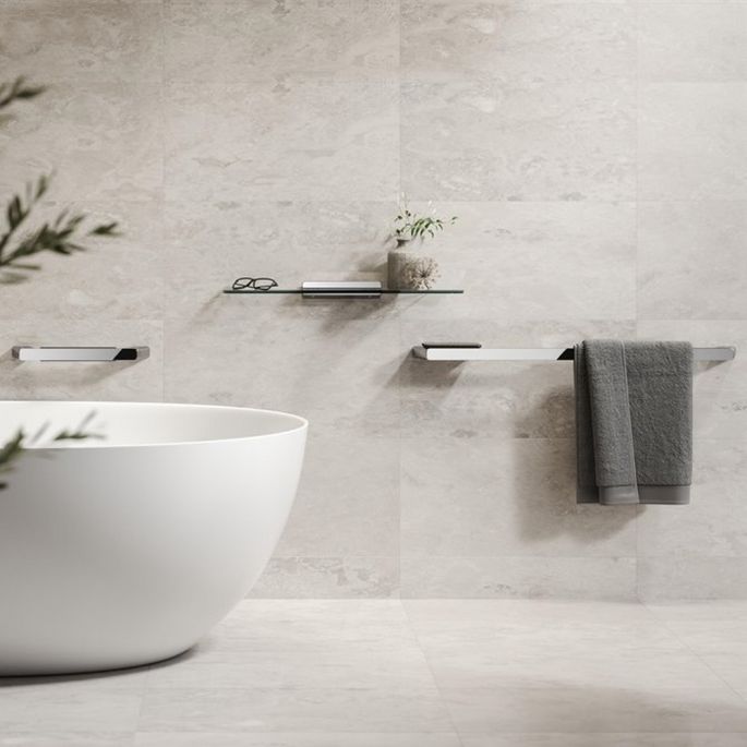 Geesa Shift Chrome 919901-02 shelf with transparent glass chrome