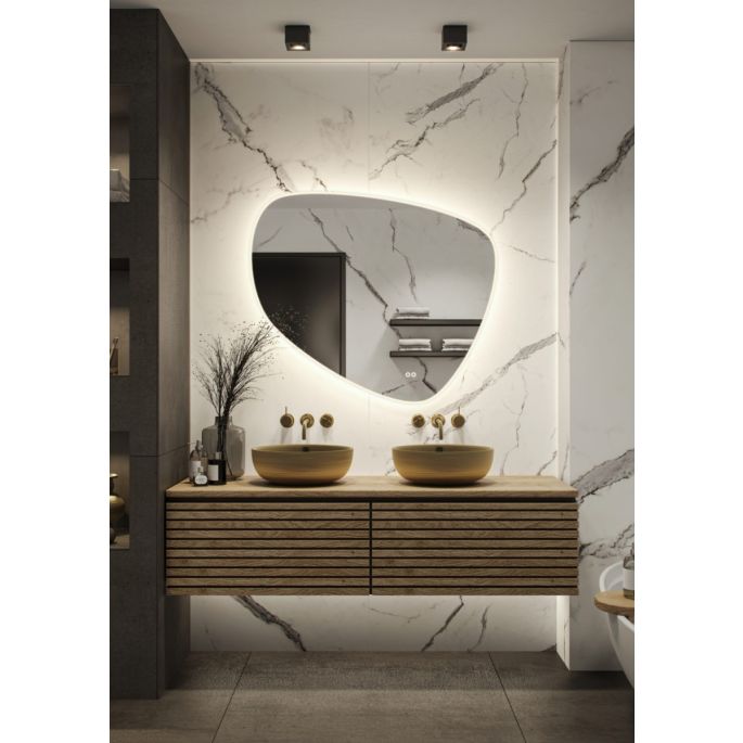 Hipp Design SPV 17010 KW mirror organic with direct and indirect LED lighting all around 80Bx68Hx3cm