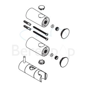Damixa Fair Jet Flex 2392500 glijstuk + reparatieset voor glijstang chroom