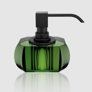 Decor Walther Kristall 0933596 KR SSP zeepdispenser Crystal groen glas - mat zwart