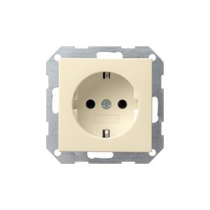 Gira 046601 System 55 wandcontactdoos crème wit glanzend (OUTLET)