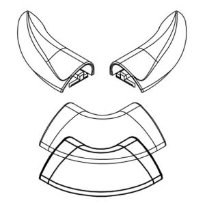 HSK E100211-29-41 afdekkapjes voor waterdorpel, chroom