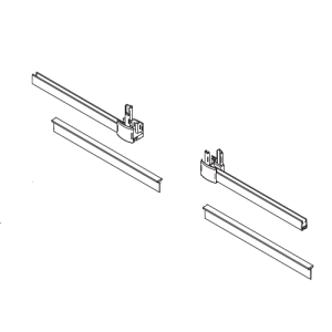 HSK Exklusiv E85058 glass door sill panels with end caps for swing doors L + R, 6mm *no longer available*