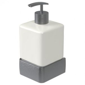 Haceka Aline 1208691 soap dispenser white ceramic / brushed grey