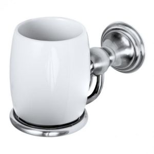 Haceka Allure 1208436 glass holder porcelain / brushed stainless steel