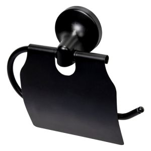 Haceka Aspen 1209511 toilet roll holder with cover matt black