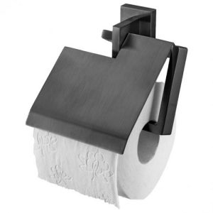 Haceka Edge 1208801 toilet roll holder with lid graphite