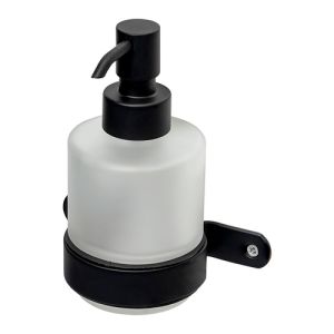 Haceka Ixi 1208554 soap dispenser white satined glass / matt black