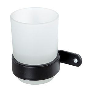 Haceka Ixi 1208555 cup holder white satined glass/ matt black
