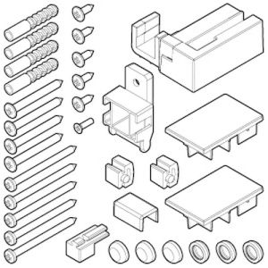 Novellini R01BE2PD2-D mounting set white 030/ chrome