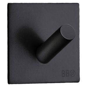 Smedbo Beslagsboden BB1092 design handdoekhaak mat zwart edelstaal