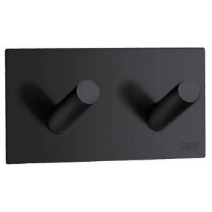 Smedbo Beslagsboden BB1093 design haken dubbel mat zwart edelstaal
