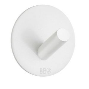 Smedbo Beslagsboden BX1090 design towel hook matt white stainless steel