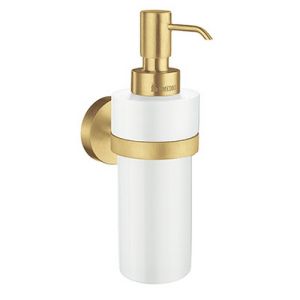 Smedbo Home HV369P holder with glass soap dispenser matt brass